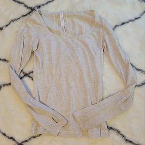 Lululemon White Heathered Long Sleeve